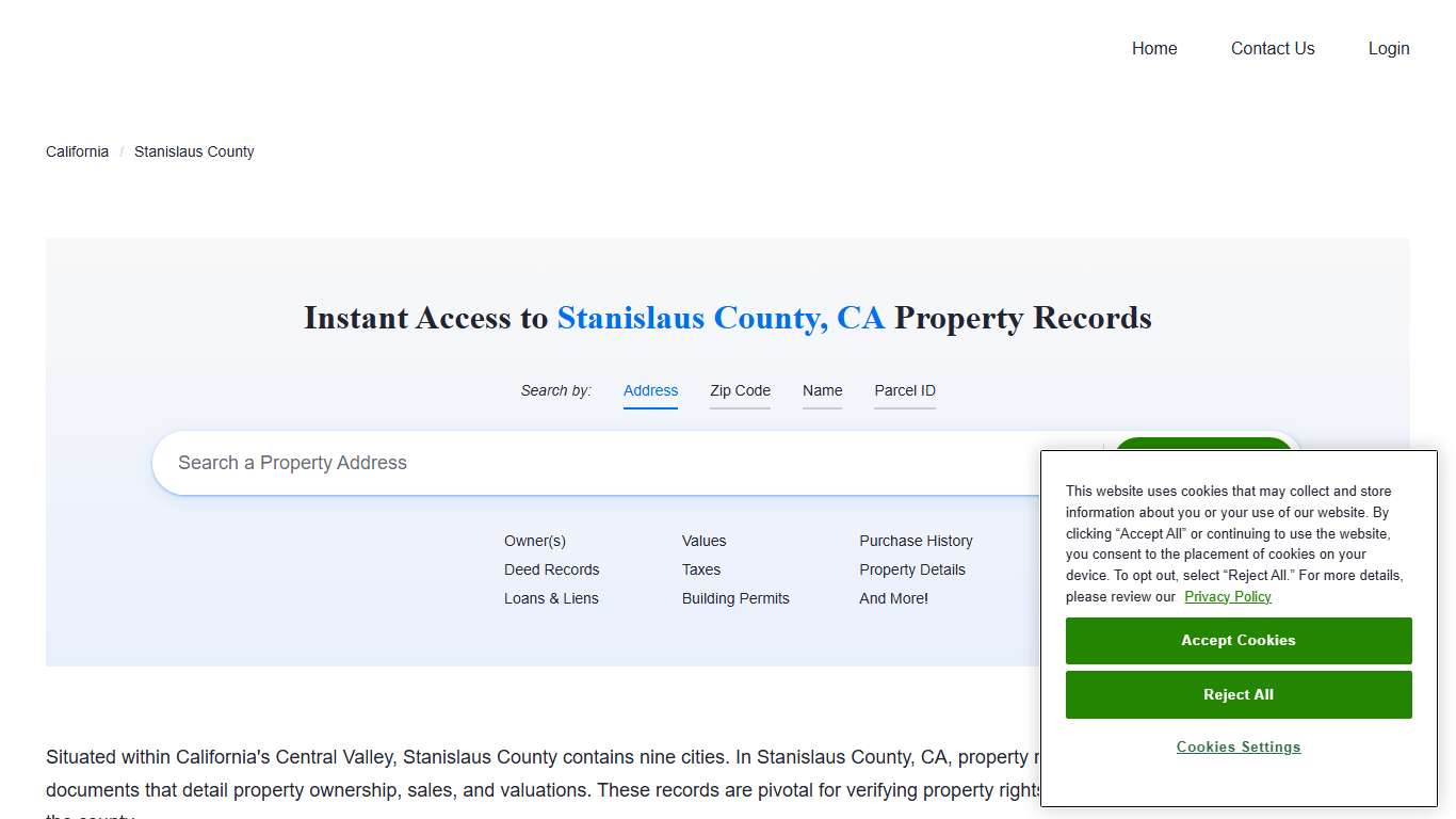 Stanislaus County Property Records Owners, Deeds, Permits